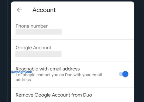 google duo  bring reachable  email address toggle  android community