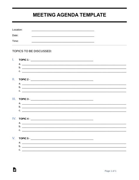 printable agenda forms printable forms