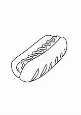Hotdog Coloring Lineart sketch template