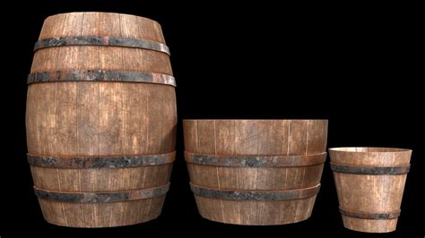 artstation  wooden barrel game assets