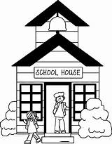 School Coloring Buildings Building Pages Wecoloringpage sketch template