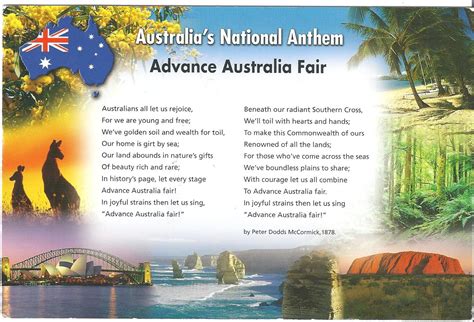 plethora  postcards australian national anthem