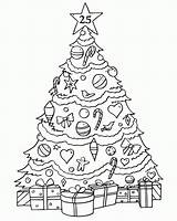 Christmas Tree Coloring Drawing Pages Kids Advent Santa Calendar Claus Drawings Print Presents Pic Xmas Para Colorear Getdrawings Popular Sketch sketch template