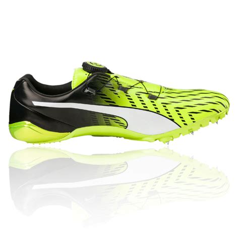 puma evospeed disc  mens yellow running field track spikes shoes trainers ebay