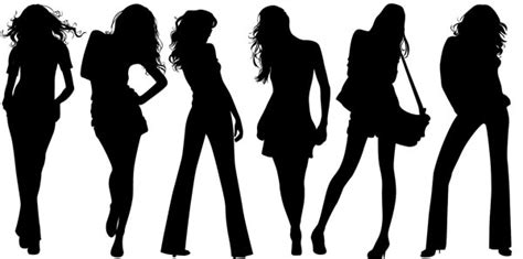 girl silhouette vectors