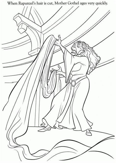 mother gothel  tangled coloring page  printable coloring