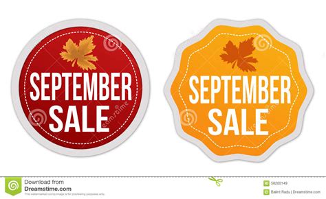 september sale stickers set stock vector image