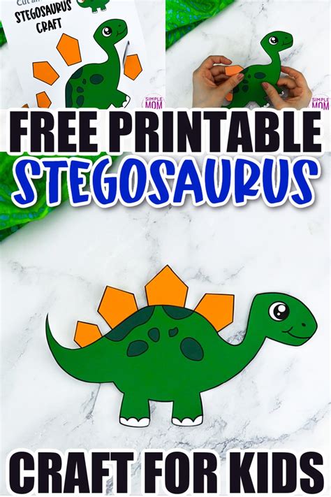 printable stegosaurus craft template simple mom project
