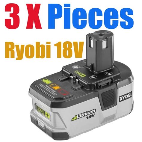 3 packs x ryobi 18v battery one lithium battery p104