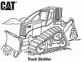 Coloring Pages Backhoe Popular Caterpillar Cat sketch template