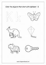 Alphabet Color Things Start Objects Starting Megaworkbook English Worksheets Printable Kindergarten Coloring Only Worksheet sketch template