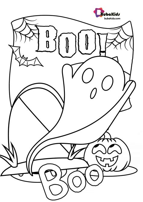 boo halloween coloring page bubakidscom