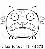 Tick Cartoon Mascot Scared Lineart Character Clipart Vector Illustration sketch template