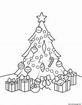 Tree Christmas Coloring Presents Pages Printable Drawing Colouring Print Cedar Color Drawings sketch template