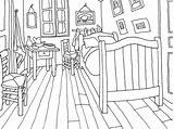 Gogh Van Bedroom Museum Colouring Coloring Kleurplaat Slaapkamer Vincent Arles Pages Choose Board sketch template