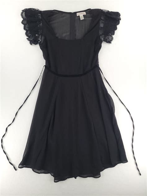 gothic sheer black dress sz l sheer flowy whimsigoth cottagecore lace