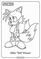 Tails Coloring Pages Sonic Printable Miles Prower Whatsapp Tweet Email sketch template