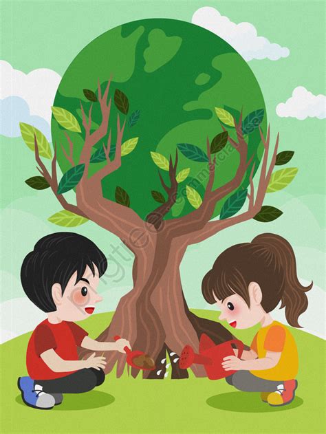 Ilustración De Plantación árboles Ambiente Ecológico Protegido Dibujos