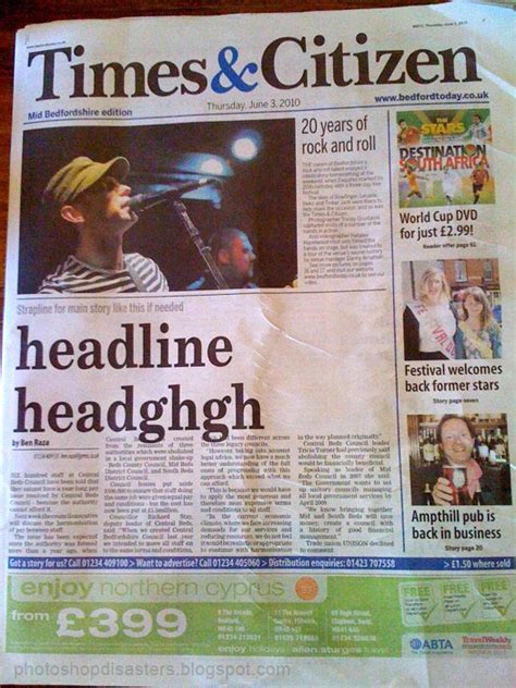 newspaper headline  page  rtg sunderland message boards