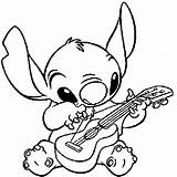 Stitch Lilo Stich Imprimer Guitare Joue Colorir Dessins Adulte Taurus Pikachu Leroy Ligne Personajes Kleurplaten Ukulele Malvorlagen Coloringpagesfortoddlers Recortar Jugar sketch template