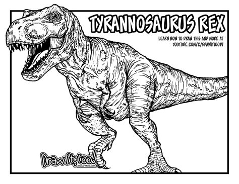 draw tyrannosaurus rex jurassic world drawing tutorial draw