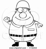 Chubby Army Man Waving Friendly Clipart Cartoon Thoman Cory Outlined Coloring Vector Shrugging Careless 2021 sketch template