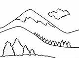 Mountains Landform Landforms Mewarnai Pemandangan Pegunungan Coloringpagesonly Getdrawings sketch template