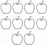 Apples Ten Apple Coloring Counting Math Pages Color Drawing Outline Printables Number Kids Preschool Activities Worksheet Printable Colouring Template Write sketch template
