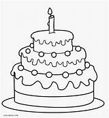 Coloring Cake Birthday 1st Printable sketch template