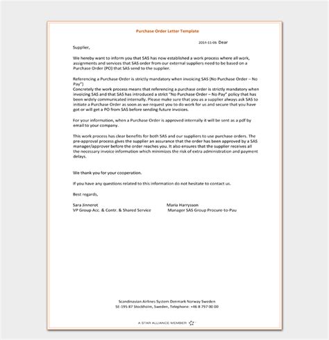 purchase order letter writing guide samples  templates