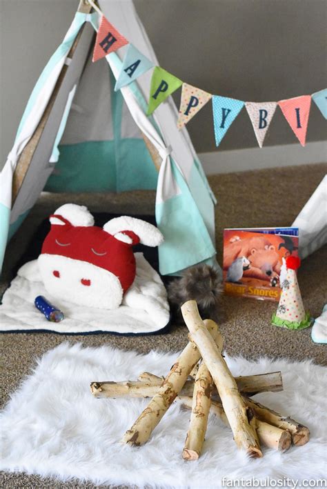 camping birthday party ideas for indoors fantabulosity
