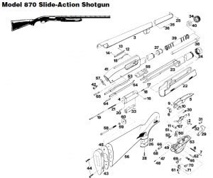 remington  exploded gun drawing gun digest