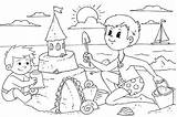 Sand Castle Coloring Building Boys Pages Kids sketch template