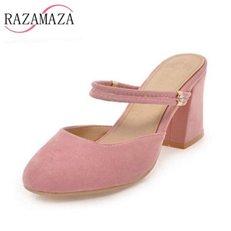 razamaza 4 color size 33 43 sexy women high heel sandals square toe