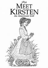 Girl American Kirsten Meet Coloring Pages Pattern Dress Little These Check sketch template