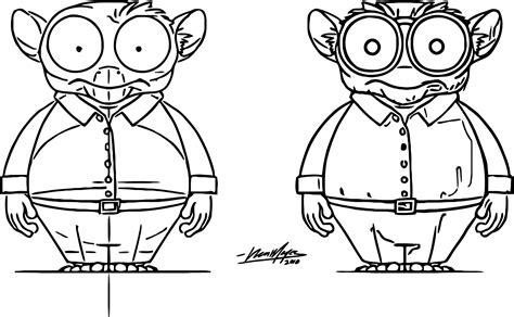 character design tarsier cartoon coloring page wecoloringpagecom