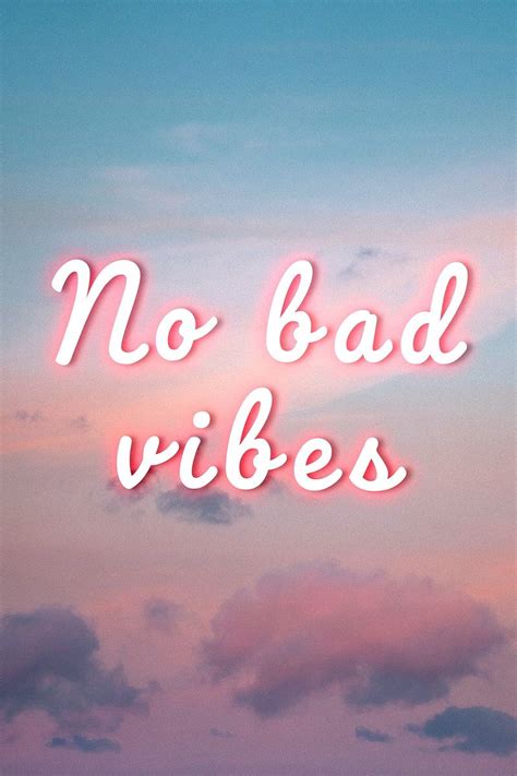 No Bad Vibes Pink Neon Light Typography Free Image By