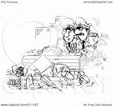 Coloring Man Bench Sleeping Outline Illustration Police Discovering Royalty Park Rf Clipart Bannykh Alex Getdrawings Pages Getcolorings Drawing sketch template