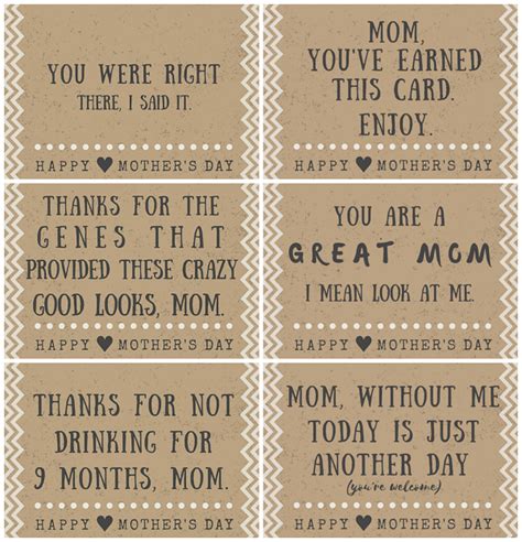 funny mothers day poem card printables crafty morning