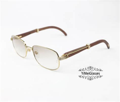 Cartier Classic Wooden Full Frame Mens Sunglasses