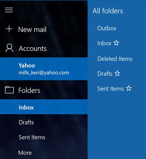 how do i add or remove folders in mail for windows 10 outlook
