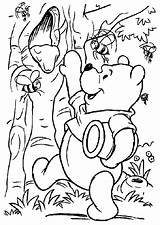 Winnie Miel Coloriage Recolte Pooh Imprimer sketch template