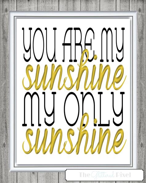 sunshine print printable typographic print instant