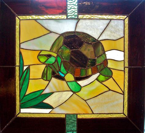 turtle stained glass panel  cadmiumcrab  deviantart