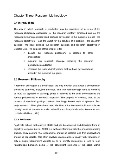 methodology format examples sample methodology