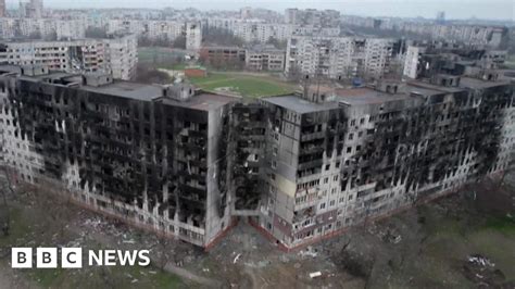 russia releases drone footage shows mariupol damage bbc news