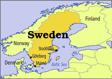map  sweden   world sweden map geography physical political city