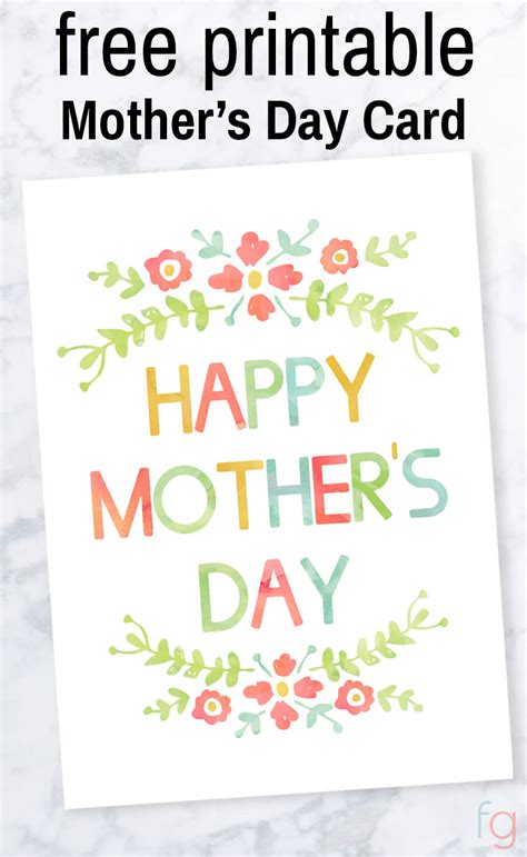mothers day card  printable