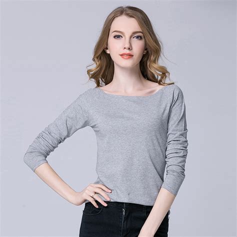 womens autumn  spring modal knitted modal long sleeve  shirt
