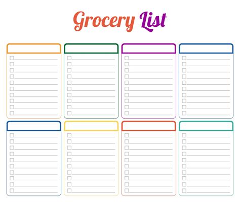 images  printable list forms blank